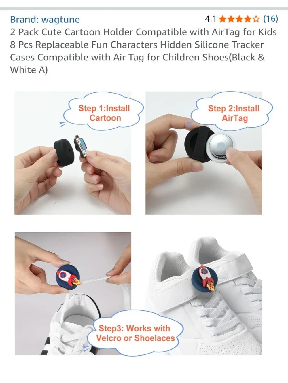 Apple AirTag Two Pack with Colorful Silicone Charms and Strap Holders For Kids